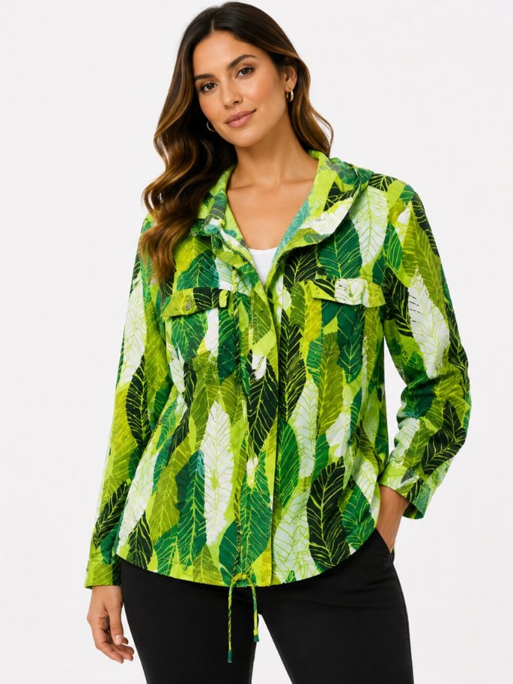 BEREK women's jacket Plus size lightweight green Size: 1XL